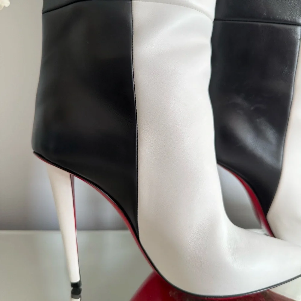 Christian Louboutin Monochrome Over the Knee Boots - Picture 3 of 5